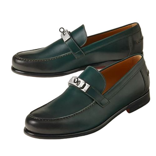 Giày Lười Nam Hermès Destin Loafer Màu Xanh Lá-1