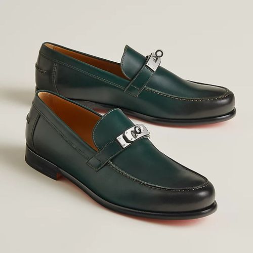 Giày Lười Nam Hermès Destin Loafer Màu Xanh Lá-5