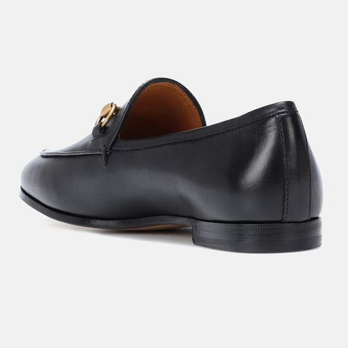 Giày Lười Nữ Gucci Jordaan Leather Loafers Black Màu Đen Size 38-2