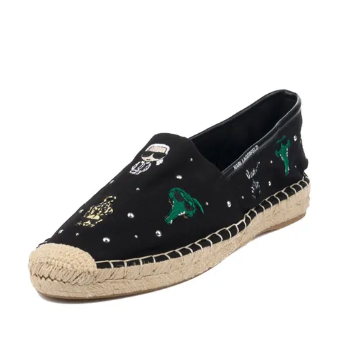 Giày Karl Lagerfeld Pháp - Giày Slip On Karl Lagerfeld Cói KL80124 Màu Đen Size 40 - Vua Hàng Hiệu