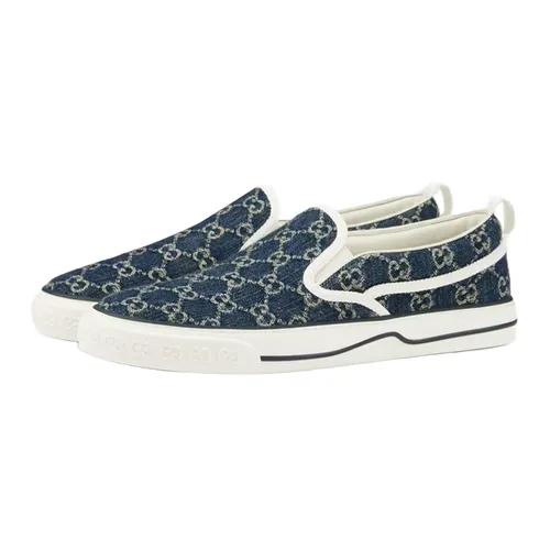 Giày Gucci Giày Slip On - Giày Slip On Nam Gucci Men's Tennis 1977 Slip On Sneaker 643489 2KQ20 Màu Xanh Denim Size 5.5 - Vua Hàng Hiệu