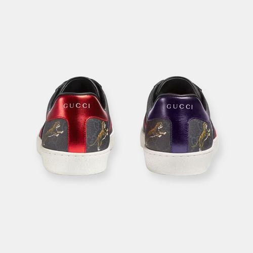 Giày Sneaker Nam Gucci  Baskets En Toile GG Supreme Ace Pour Homme 429445G0K201102 Màu Xám Size 6.5-4
