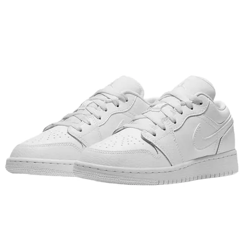 Giày Thể Thao Nike Air Jordan 1 Low GS Triple White 553560-130 Màu Trắng Size 36