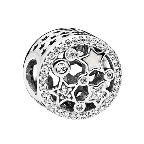 Hạt Vòng Charm Pandora Silver Illuminating Stars 796373CZ Màu Bạc