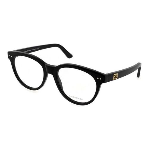 Kính Mắt Cận Balenciaga Shiny Black Unisex Round Eyeglasses BA5088 001 Màu Đen
