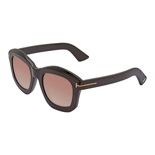 Kính Mát Tom Ford Julia Oversized Square Black Sunglasses FT0582 01F Màu Nâu Đen