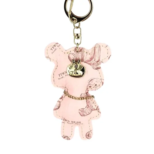 Móc Khóa Charm TTWN BEAR Da Màu Hồng