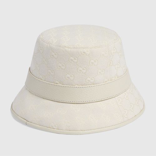 Mũ Gucci Canvas Bucket Hat Ivory 748476 4HG62 9078 Màu Trắng Kem Size S-4