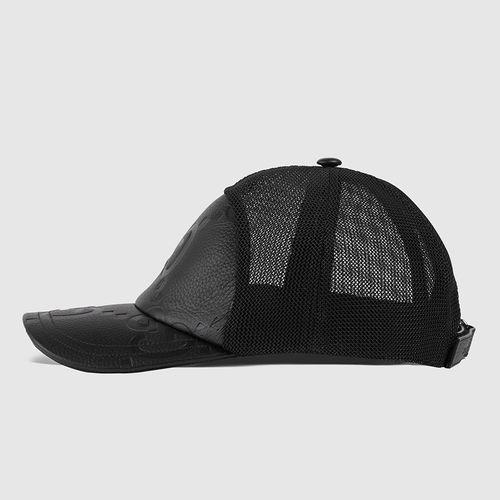 Mũ Gucci Jumbo GG Leather Baseball Hat 752640 4HA1H 1060 Màu Đen-2