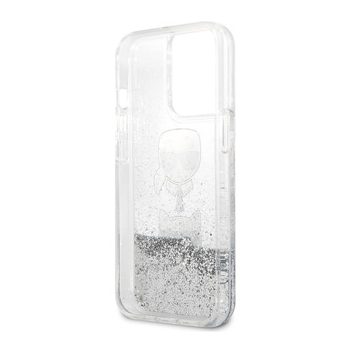 Ốp Điên Thoại Karl Lagerfeld Liquid Glitter Case And Karl iPhone 14 Pro Max Màu Trắng Bạc-2