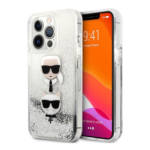 Ốp Điên Thoại Karl Lagerfeld Liquid Glitter Case And Karl iPhone 14 Pro Max Màu Trắng Bạc-1