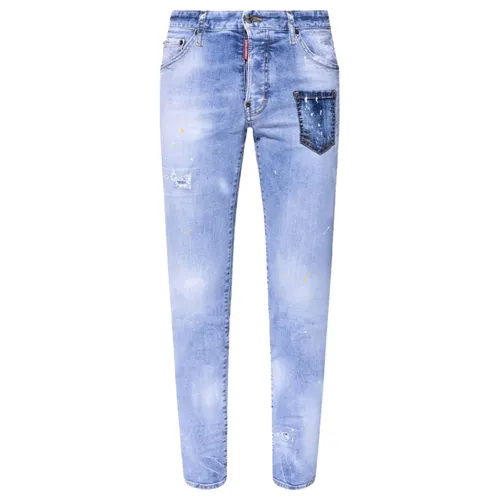 Thời trang - Quần Jean Nam Dsquared2 S74LB0982 Màu Xanh Nhạt Size 46 - Vua Hàng Hiệu