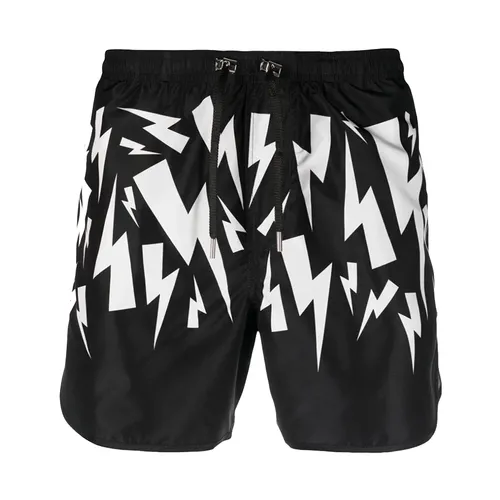 Quần Shorts Nam Neil Barrett PBCB012U044 Màu Đen Trắng Size L