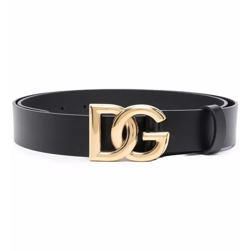 Thắt Lưng Nam Dolce & Gabbana D&G DG Logo Calf Leather Belt BC3624 B5382 Màu Đen Size 95