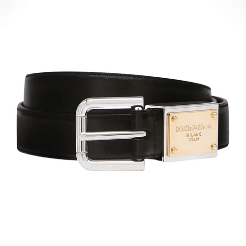 Thắt Lưng Nam Dolce & Gabbana D&G Logo Plaque Buckle Belt BC4748AW576 Màu Đen Size 90