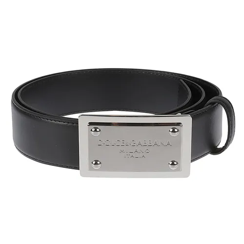 Thắt Lưng Nam Dolce & Gabbana D&G Logo Plaque Buckle Belt BC4777 AW57680999 Màu Đen Size 100