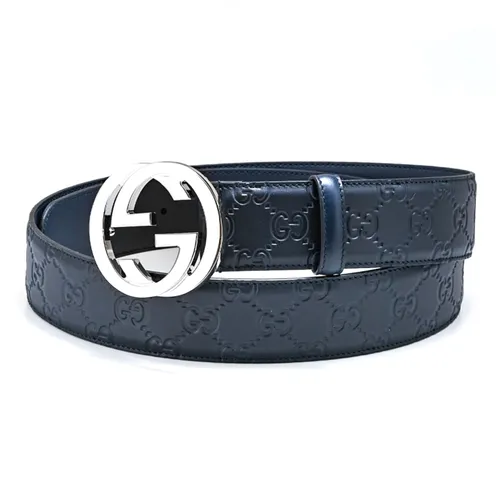 Thắt Lưng Nam Gucci GG Belt 411924 CWC1N 4009 Màu Xanh Navy Size 90 - Thắt lưng - Vua Hàng Hiệu