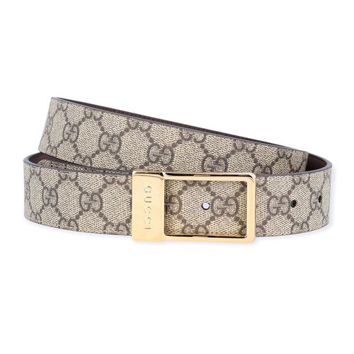Thắt Lưng Nam Gucci GG Belt With Rectangular Buckle 722370KGD0H9742 Màu Ghi Size 95-1