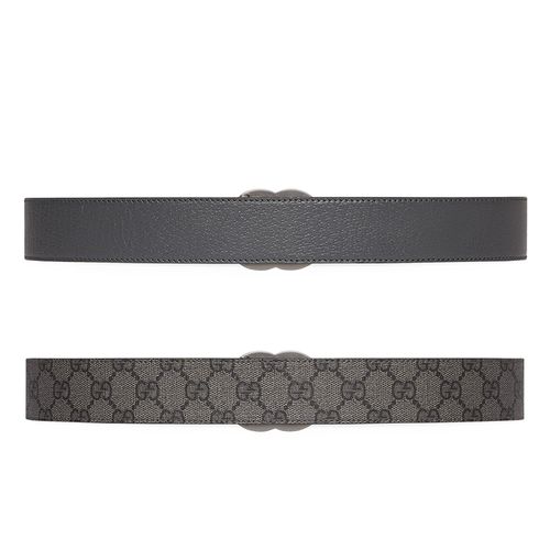 Thắt Lưng Nam Gucci GG Marmont Reversible Belt Hai Mặt Màu Xám Đen Size 85-2