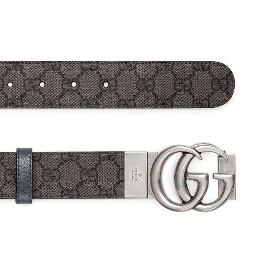 Thắt Lưng Nam Gucci GG Marmont Reversible Belt Hai Mặt Màu Xám Đen Size 100-3