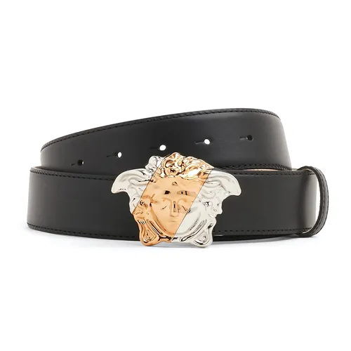 Thắt lưng Versace Nam - Thắt Lưng Nam Versace La Medusa Leather Belt DCU8443 DV3TN D41VP Màu Đen Size 100 - Vua Hàng Hiệu