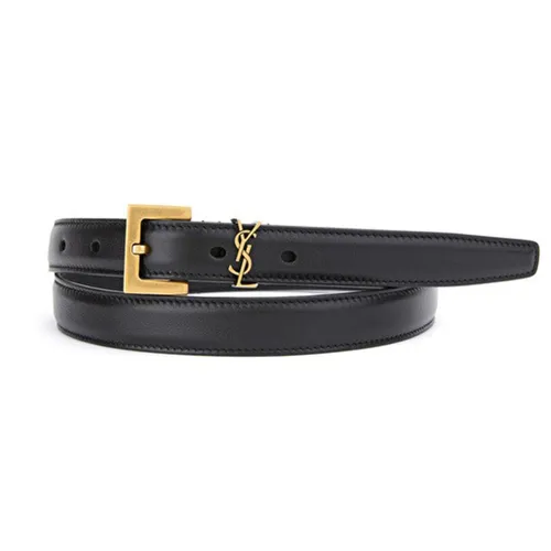 Thắt Lưng Nữ Yves Saint Laurent YSL Siyah Kadın Deri Kemer Bản 2cm Màu Đen Size 80 - Thắt lưng - Vua Hàng Hiệu