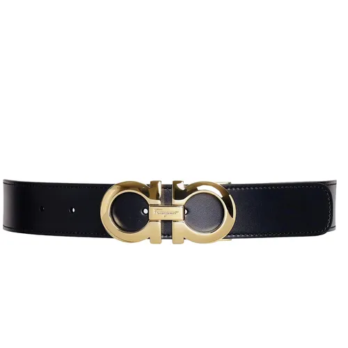 Thắt lưng Salvatore Ferragamo - Thắt Lưng Salvatore Ferragamo Men Leather Accessories Belts Reversible And Adjustable Gancini Belt Bản 3.5cm Màu Đen Size 100 - Vua Hàng Hiệu