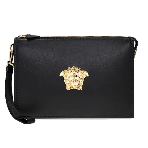 Túi Cầm Tay Nam Versace Black La Medusa Hand Bag Màu Đen