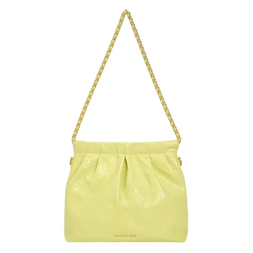 Túi Đeo Chéo Nữ Charles & Keith CNK Duo Chain Handle Butter 20671559 Màu Xanh Bơ Size M