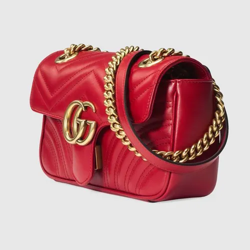 Túi xách - Túi Đeo Chéo Nữ Gucci GG Marmont Matelassé Mini Bag Red M - Vua Hàng Hiệu