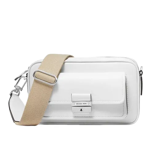 Túi Đeo Chéo Nữ Michael Kors MK Bradshaw Medium Leather Camera Bag 32F1S2BC2L Màu Trắng