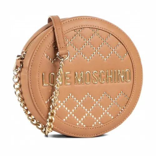 Túi xách - Túi Đeo Chéo Nữ Love Moschino Woven Gold Studs Shoulder Bag Synthetic Màu Nâu - Vua Hàng Hiệu
