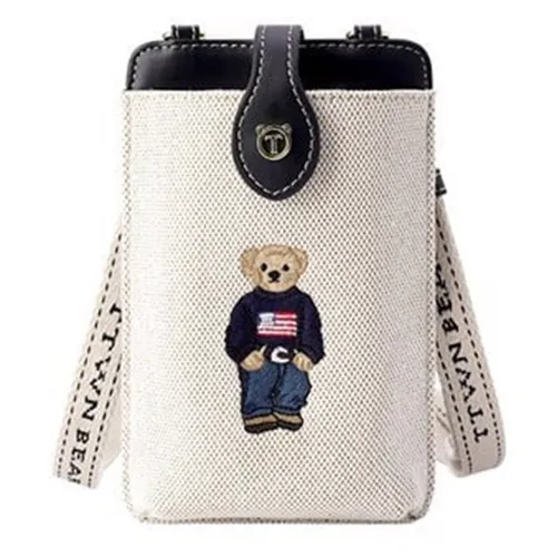 Túi Đeo Chéo Nữ TTWN BEAR TT2349 Màu Be Viền Đen