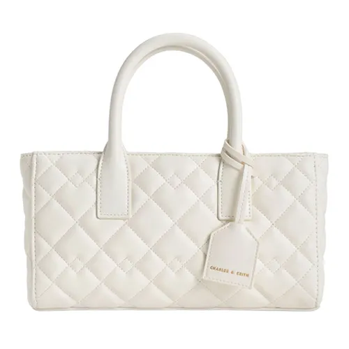 Túi Tote Nữ Charles & Keith CNK Nezu Quilted Bag White 31220013 Màu Trắng