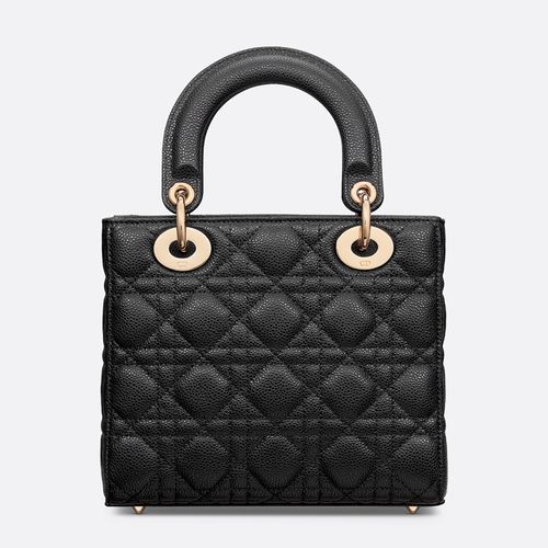 Túi Xách Nữ Dior Small Lady Bag Black Grained Cannage Calfskin M0531OWRT_M900 Màu Đen-4