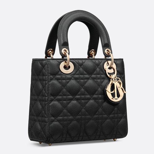 Túi Xách Nữ Dior Small Lady Bag Black Grained Cannage Calfskin M0531OWRT_M900 Màu Đen-5