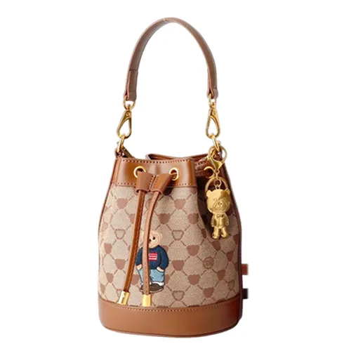 Túi Xách Nữ TTWN BEAR TN2976 Xám Viền Nâu