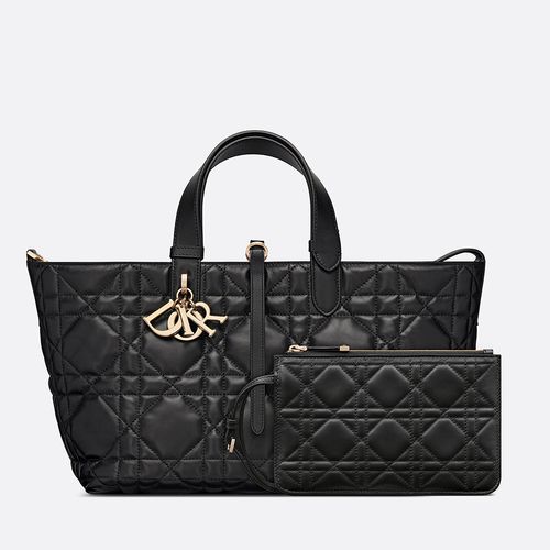Túi Xách Tay Nữ Dior Medium Toujours Bag Black Macrocannage Calfskin Màu Đen-4