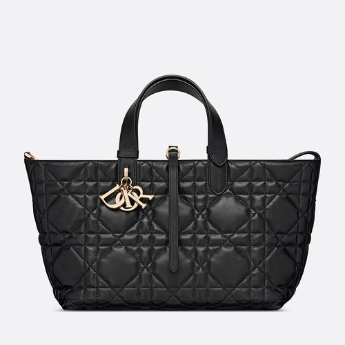 Túi Xách Tay Nữ Dior Medium Toujours Bag Black Macrocannage Calfskin Màu Đen-6