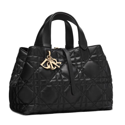 Túi Xách Tay Nữ Dior Medium Toujours Bag Black Macrocannage Calfskin Màu Đen-1