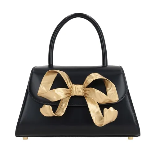 Túi Xách Tay Nữ Self-Portrait Leather With Gold Bow AW22-305/black Màu Đen