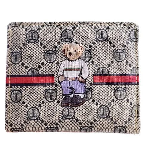 Ví Gập Nữ TTWN BEAR TT2207 TT2402 Xám Lưới Sọc Đỏ