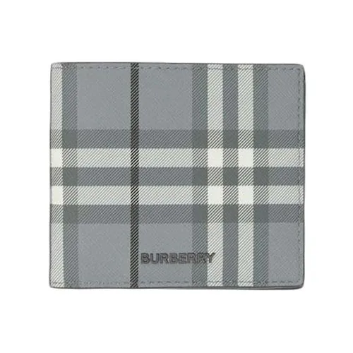 Túi xách Burberry Nam Ví - Ví Nam Burberry Vintage Check Bifold Wallet Màu Ghi Xám - Vua Hàng Hiệu