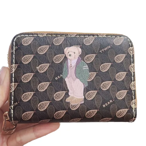 Ví Nữ Đựng Thẻ Mini TTWN BEAR TT2235 TT2403 Màu Nâu Sẫm