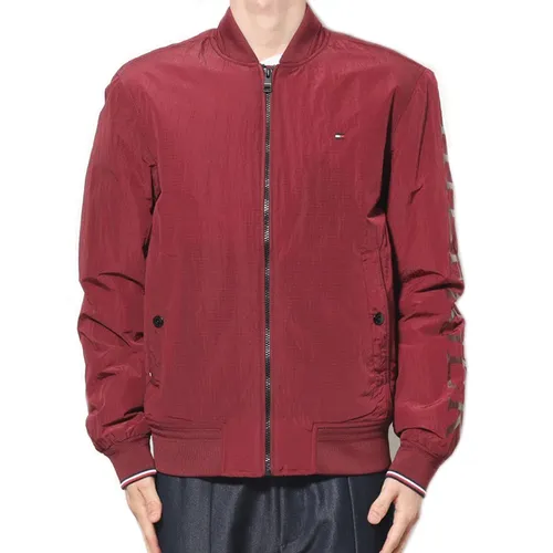 Thời trang - Áo Bomber Nam Tommy Hilfiger Bomber Jacket Red MW21178 XJS Màu Đỏ Đô Size L - Vua Hàng Hiệu