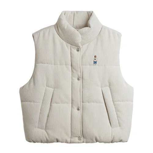 Thời trang Áo ghi lê - Áo Ghi Lê WHOAU Steve Cropped Corduroy Vest WHVWD4T07F Màu Kem - Vua Hàng Hiệu