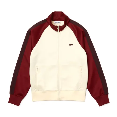 Áo Khoác Nam Lacoste Colorblock Zippered High Neck Cotton Blend SH7625-19Q Màu Be Đỏ Size 4