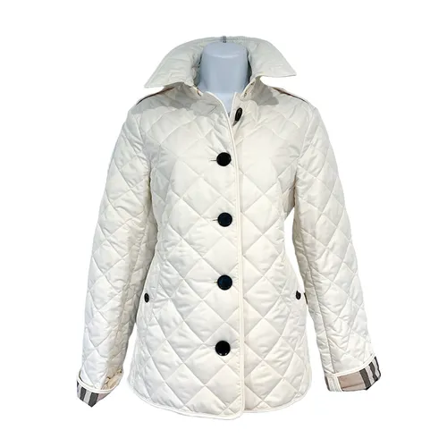 Áo Khoác Nữ Burberry Frankby Quilted Jacket Canvas Màu Trắng