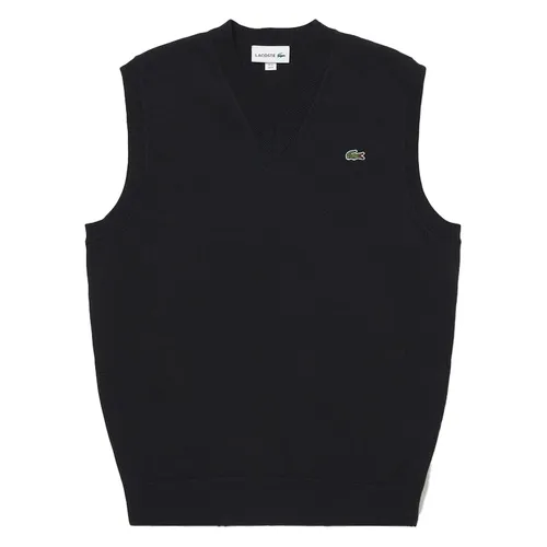 Thời trang Áo ghi lê - Áo Len Gile Nam Lacoste V-Neck AH0675-99-166 Màu Đen Size 3 - Vua Hàng Hiệu