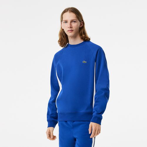 Áo Nỉ Sweater Nam Lacoste  Brushed Fleece Colourblock SH5605 Màu Xanh Blue-2